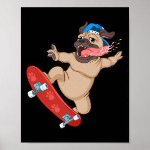 Funny Skateboarding Art For Boys Men Skate Skatebo Poster