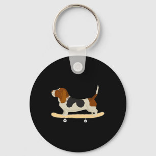 Funny Skateboarding Bett Hound Dog Gift Key Ring