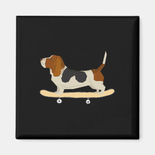 Funny Skateboarding Bett Hound Dog Gift Magnet