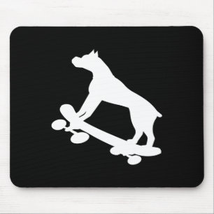 Funny Skateboarding Boxer Dog Skateboard Skater Mouse Pad