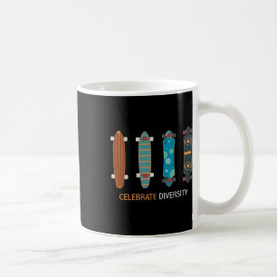 Funny Skateboarding Celebrate Diversity Vintage Sk Coffee Mug