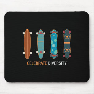 Funny Skateboarding Celebrate Diversity Vintage Sk Mouse Pad