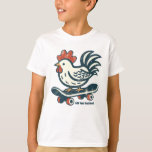 Funny Skateboarding Farm Chicken Personalised  T-Shirt<br><div class="desc">Meet our Funny Skateboarding Farm Chicken: a quirky,  stylish design that adds a touch of humour to any item! Add your own text to personalise it.</div>