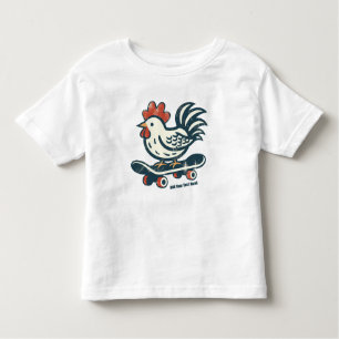 Funny Skateboarding Farm Chicken Personalised  Toddler T-Shirt