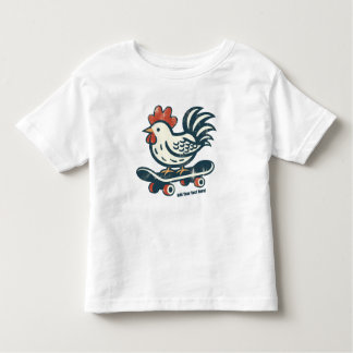 Funny Skateboarding Farm Chicken Personalised Toddler T-Shirt
