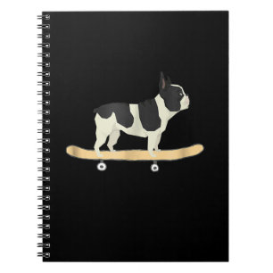 funny skateboarding french bulldog puppy gift notebook