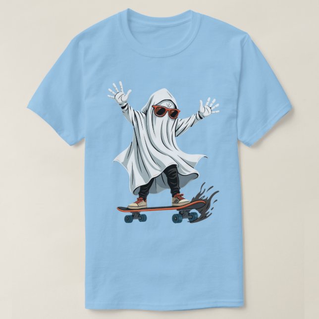 Funny Skateboarding Ghost Men's Basic T-Shirt (Design Front)