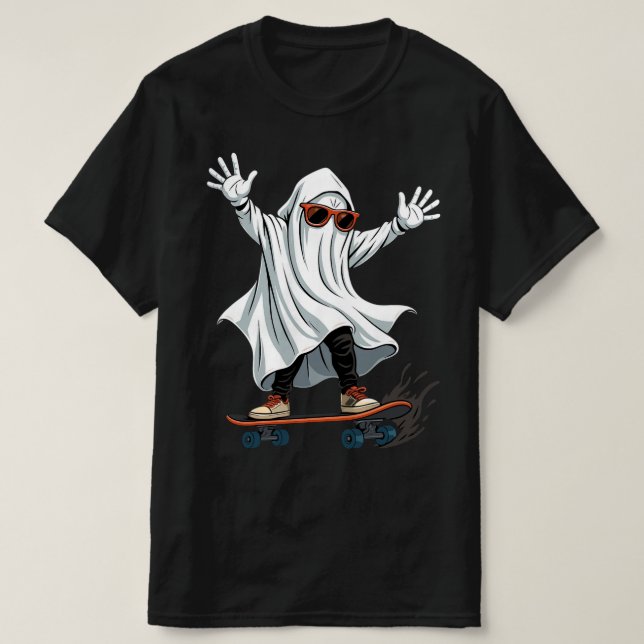 Funny Skateboarding Ghost Men's Value T-Shirt (Design Front)