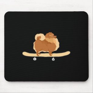 Funny Skateboarding Pomeranian Pom Puppy Gift Mouse Pad