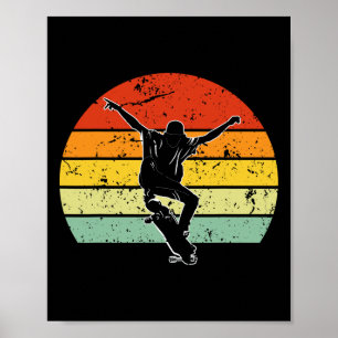 Funny Skateboarding Retro Vintage Skating Skateboa Poster