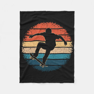 Funny Skateboarding Shirt Vintage Retro Skateboard Fleece Blanket