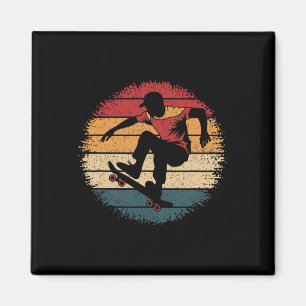 Funny Skateboarding Shirt Vintage Retro Skateboard Magnet