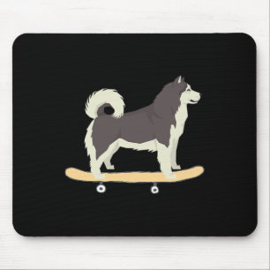 Funny Skateboarding Siberian Husky Dog Gift Men Wo Mouse Pad