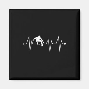 Funny Skateboarding Skater Heartbeat Heart Pulse R Magnet