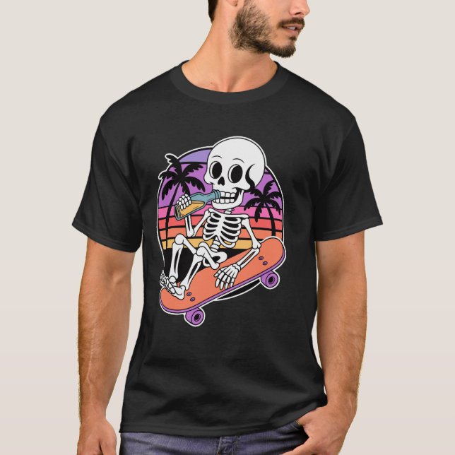 Funny Skateboarding Skeleton Skateboard humour T-Shirt (Front)