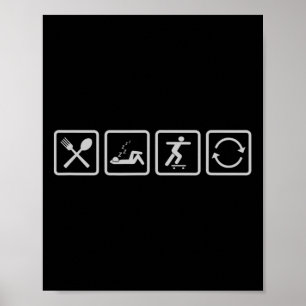 Funny Skater Skateboard Skateboarder Cool Skateboa Poster