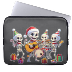Funny Skeleton Band Christmas & New Year – 3D Cart Laptop Sleeve