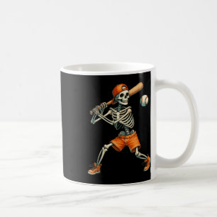Funny Skeleton Batting Baseball Halloween Boys Men Coffee Mug