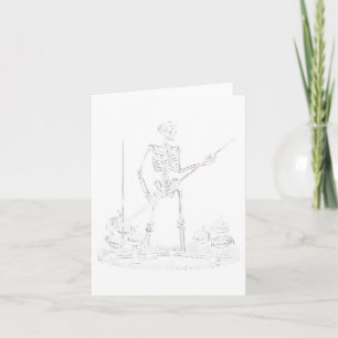 Funny Skeleton Billiards Player Halloween Mens Wom Card