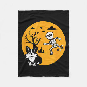 Funny Skeleton Bone Dog Lovers Shirt Halloween Fleece Blanket