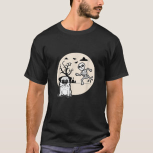 Funny Skeleton Bone Dog Lovers Shirt Halloween Pug