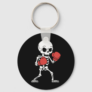 Funny Skeleton Boxing Lovers Spooky Halloween Boxe Key Ring