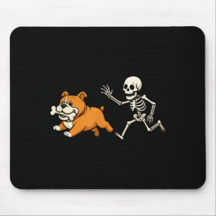 Funny Skeleton Bulldog Halloween Dog Mum Pet Lover Mouse Pad