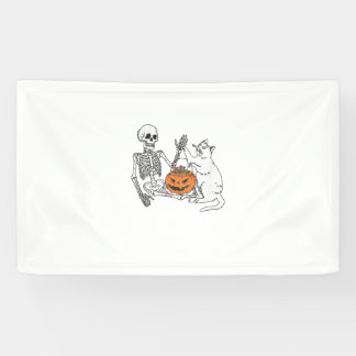 Funny Skeleton Cat Lover Halloween Costume for Cat Banner