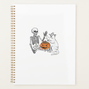 Funny Skeleton Cat Lover Halloween Costume for Cat Planner