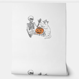 Funny Skeleton Cat Lover Halloween Costume for Cat Wallpaper