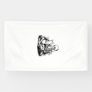 Funny Skeleton Cat Skull Kitty Cute Cat Goth Hallo Banner