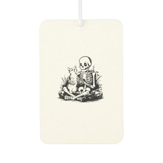 Funny Skeleton Cat Skull Kitty Cute Cat Goth Hallo Car Air Freshener (Front)