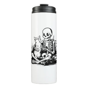 Funny Skeleton Cat Skull Kitty Cute Cat Goth Hallo Thermal Tumbler