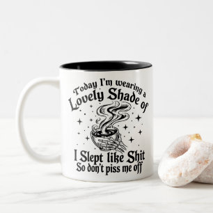 Funny Skeleton Coffee Sarcasm Quote Two-Tone Coffee Mug