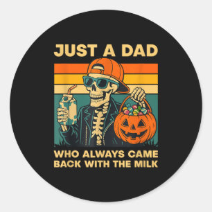 Funny Skeleton Dad Quote Retro Gift For Father’s D Classic Round Sticker