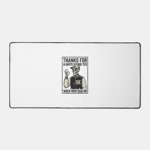 Funny Skeleton Dad Saying Yes Vintage Shirt Design Desk Mat