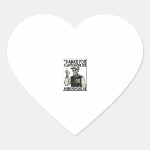 Funny Skeleton Dad Saying Yes Vintage Shirt Design Heart Sticker