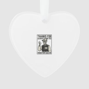 Funny Skeleton Dad Saying Yes Vintage Shirt Design Ornament