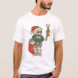 Funny Skeleton Dad Tax Christmas Humor Festive Sar T-Shirt