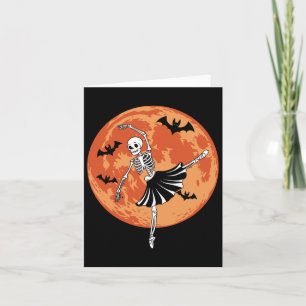Funny Skeleton Dancing Ballet Lovers Spooky Hallow Card