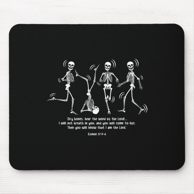 Funny Skeleton Dancing Dry Bones Come Alive Hallow Mouse Pad (Front)
