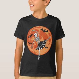 Funny Skeleton Dancing Llet Lovers Spooky Hallowee T-Shirt