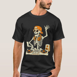 Funny Skeleton Dj Halloween Costume Music Lovers M T-Shirt
