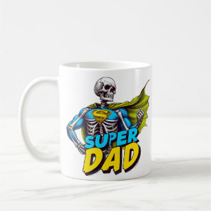 Funny Skeleton Fathers Day Super dad  Coffee Mug
