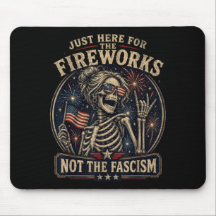 Funny Skeleton Fireworks Anti Fascism Patriotic Mouse Pad