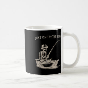 Funny Skeleton Fishing Just One More Fish Boating  Coffee Mug