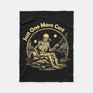 Funny Skeleton Fishing Tee Just One More Cast Quot Fleece Blanket