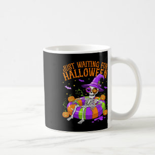 Funny Skeleton Float Just Waiting For Halloween Me Coffee Mug
