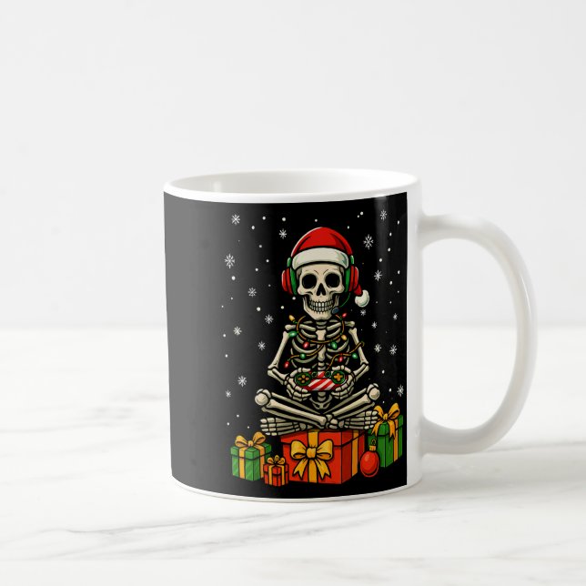 Funny Skeleton Game Controller Xmas Lights Men Wom Coffee Mug (Right)