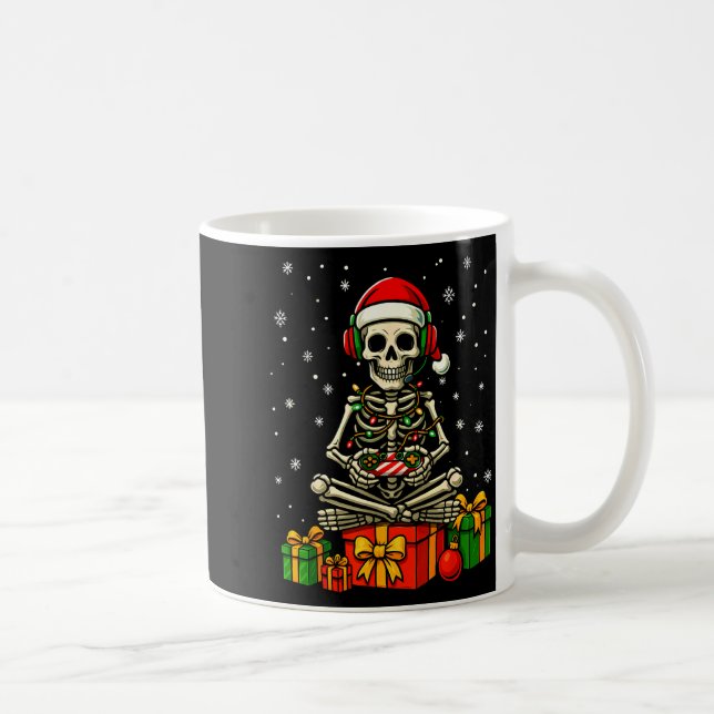 Funny Skeleton Game Controller Xmas Lights Men Wom Coffee Mug (Right)